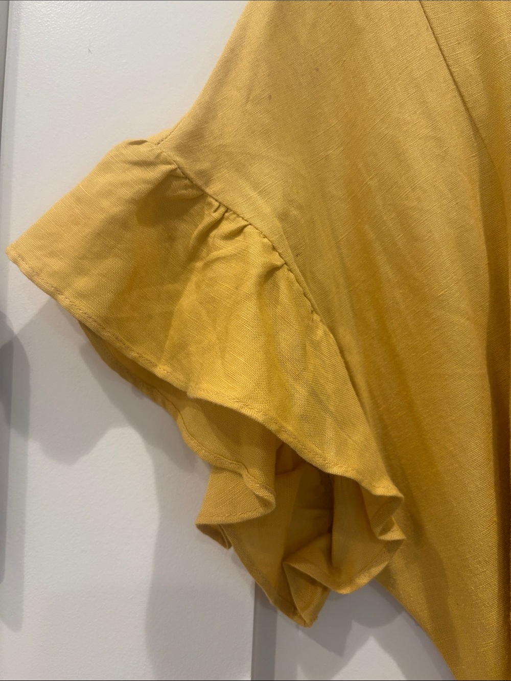 Astr Mustard Wrap Ruffle Mini Dress - Picture 4 of 12